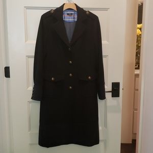 J. CREW wool coat-size 8-black with brass buttons